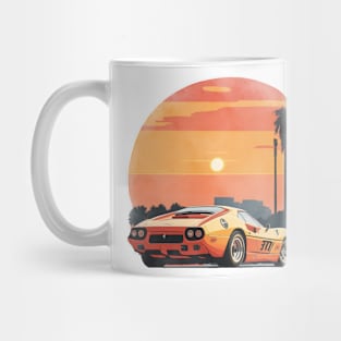 Vintage Summer Ferrari GTO Beach Sunset sports car Mug